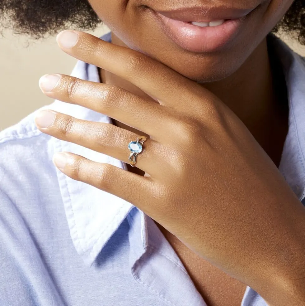 Bague Solitaire Bonnie Or Bicolore Topaze