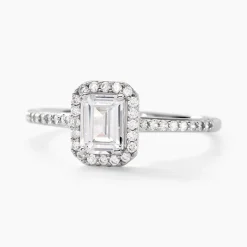 Bague Solitaire Cadmos Argent Blanc Oxyde De Zirconium