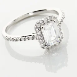 Bague Solitaire Cadmos Argent Blanc Oxyde De Zirconium
