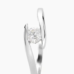 Bague Solitaire Camilia Or Blanc Oxyde De Zirconium