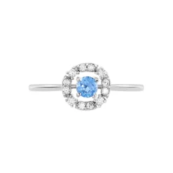 Bague Solitaire Carren Argent Blanc Oxyde De Zirconium