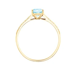 Bague Solitaire Crista Or Jaune Topaze Et Oxyde