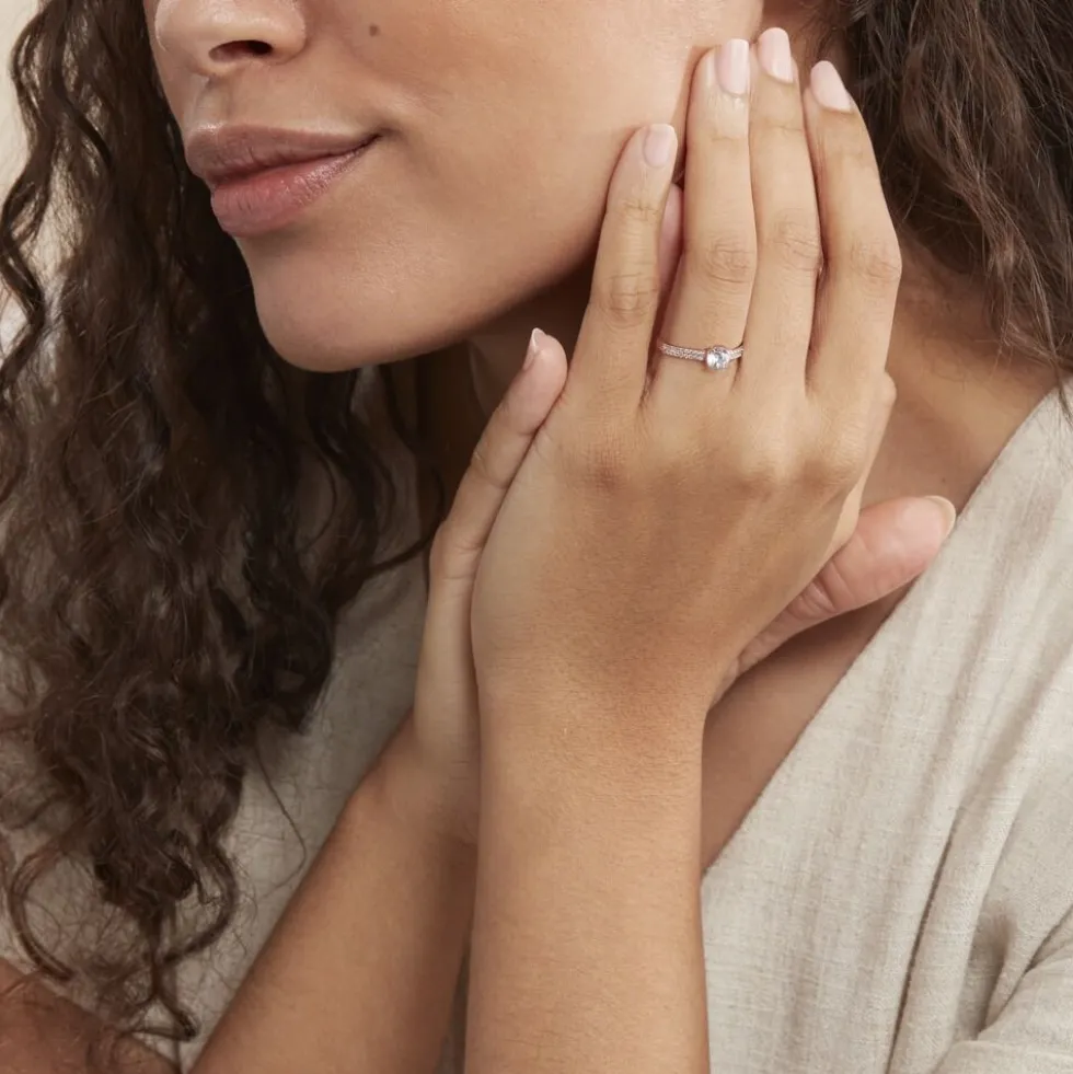 Bague Solitaire Dayna Or Rose Oxyde De Zirconium