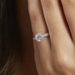 Bague Solitaire Fathima Or Blanc Oxyde De Zirconium