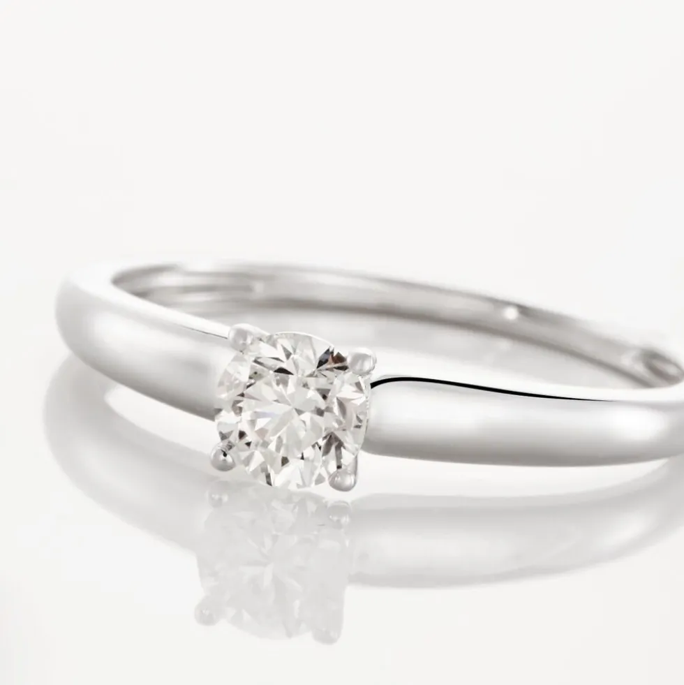 Bague Solitaire Flora Or Blanc Diamant