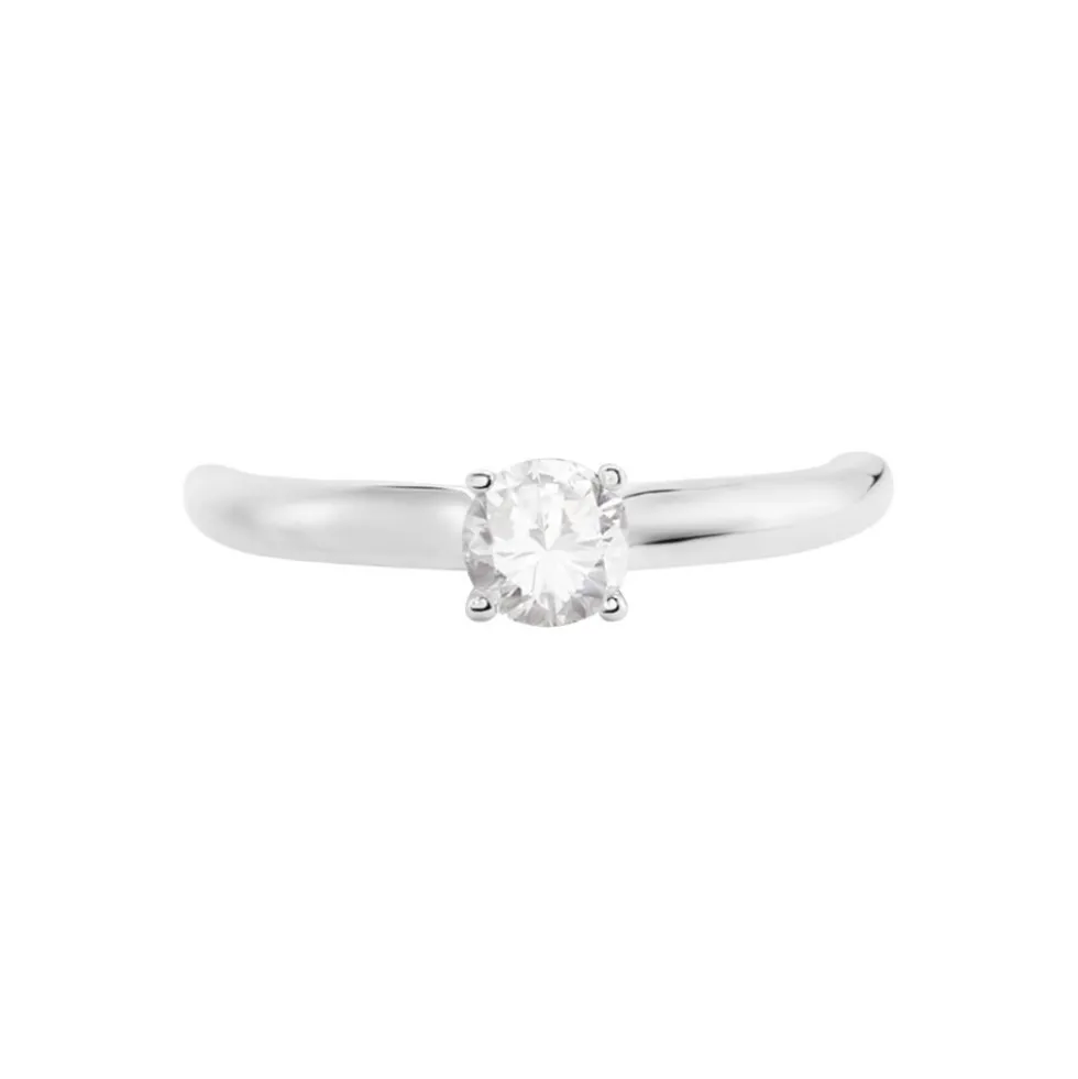 Bague Solitaire Flora Or Blanc Diamant