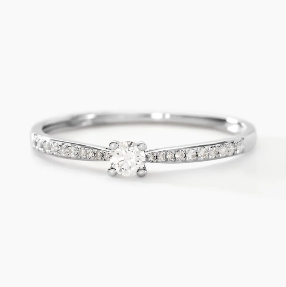 Bague Solitaire Hemera Or Blanc Diamant