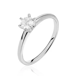 Bague Solitaire Ibtisem Or Blanc Diamant