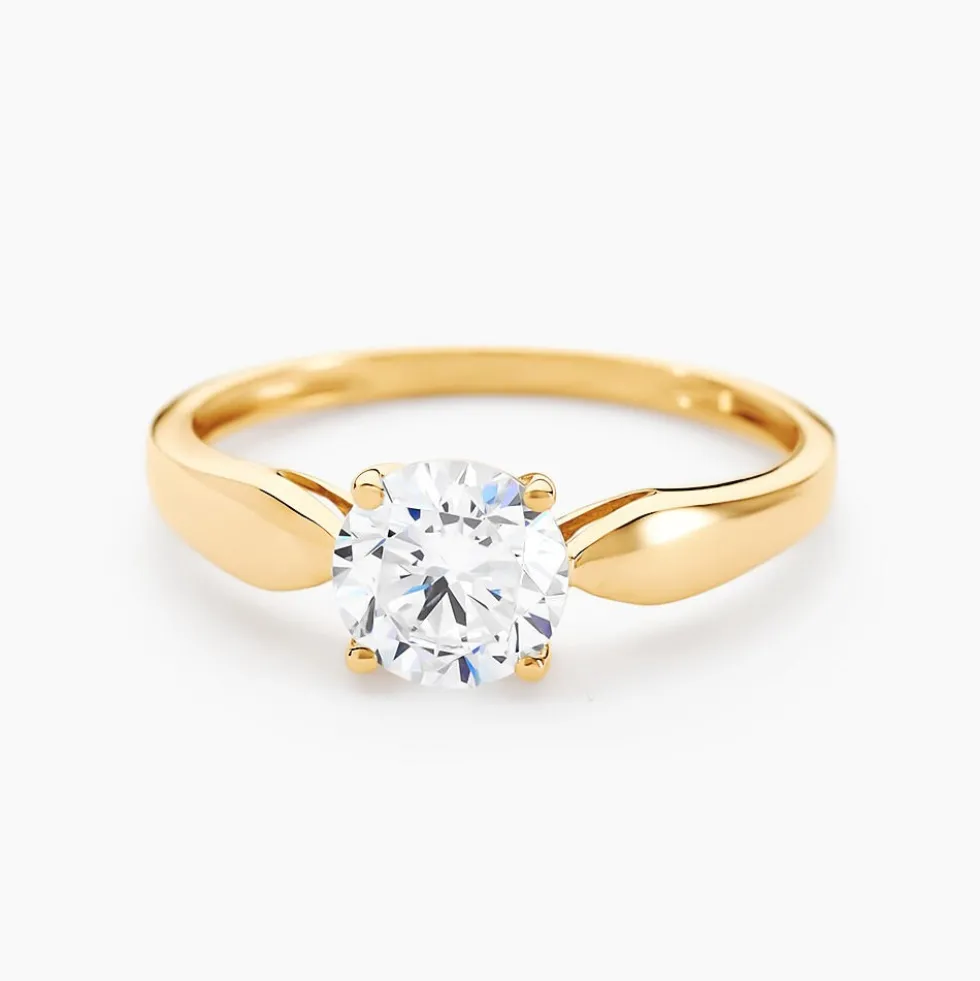 Bague Solitaire Illyana Or Jaune Oxyde De Zirconium