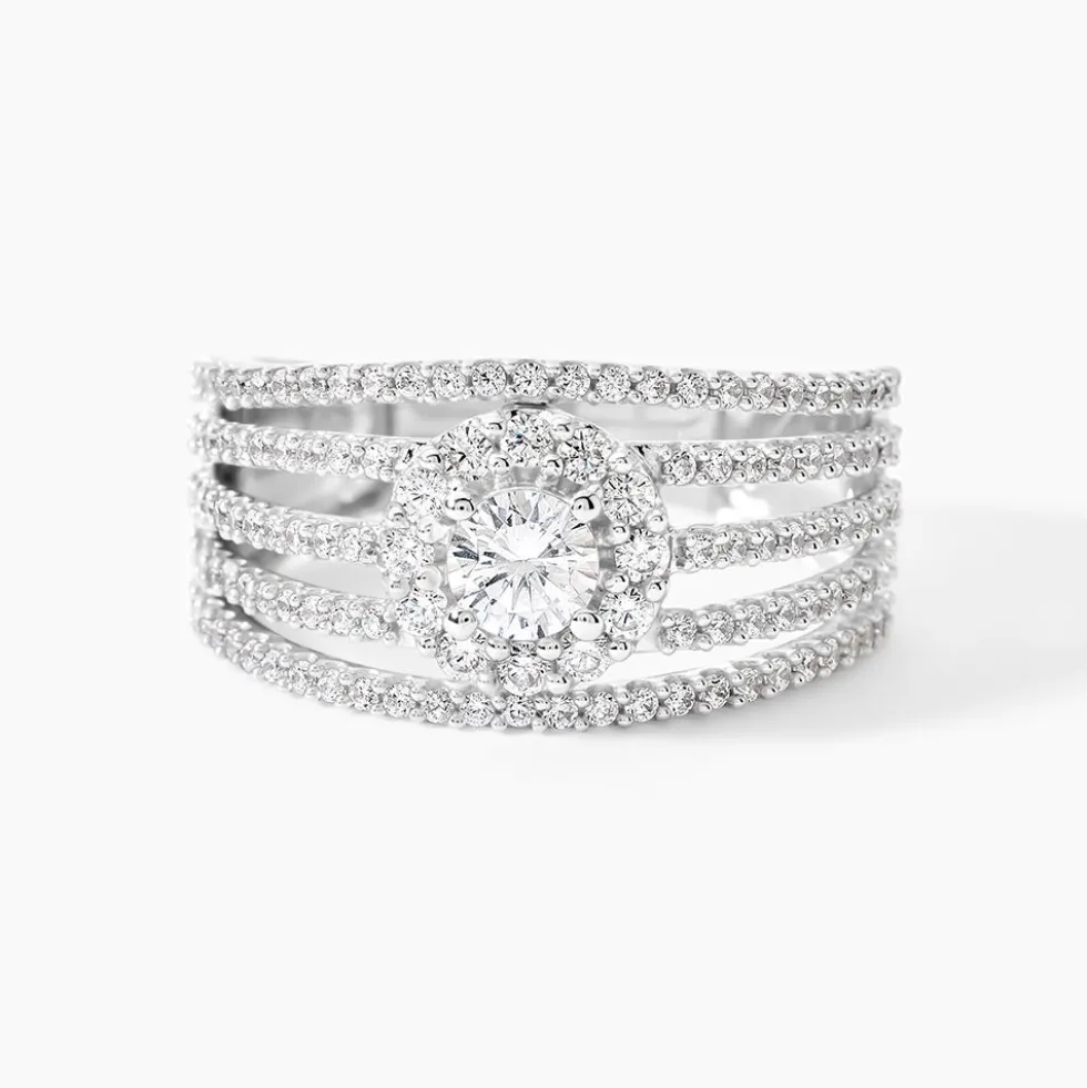 Bague Solitaire Iolente Argent Oxyde De Zirconium