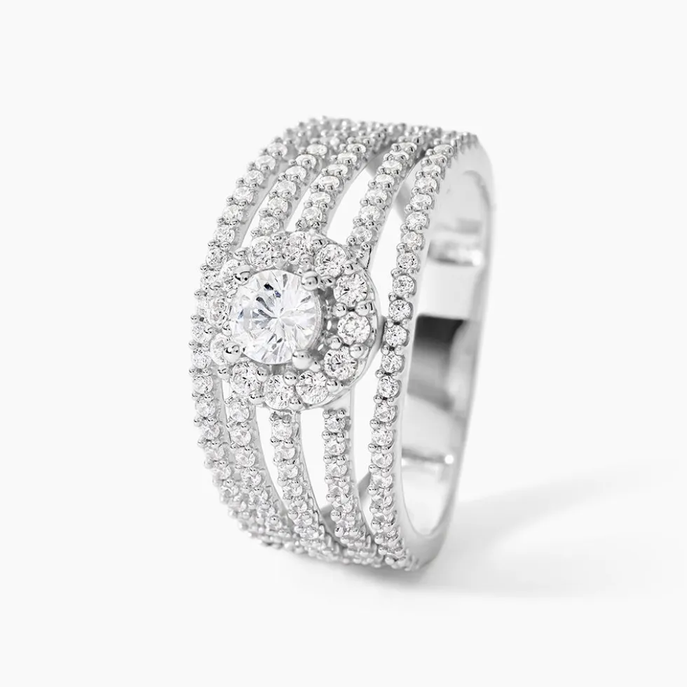 Bague Solitaire Iolente Argent Oxyde De Zirconium