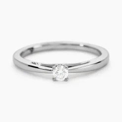 Bague Solitaire Iris Or Blanc Diamant