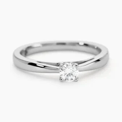 Bague Solitaire Iris Or Blanc Diamant