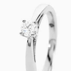 Bague Solitaire Iris Or Blanc Diamant