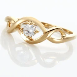 Bague Solitaire Jaume Plaqué Or Oxyde De Zirconium