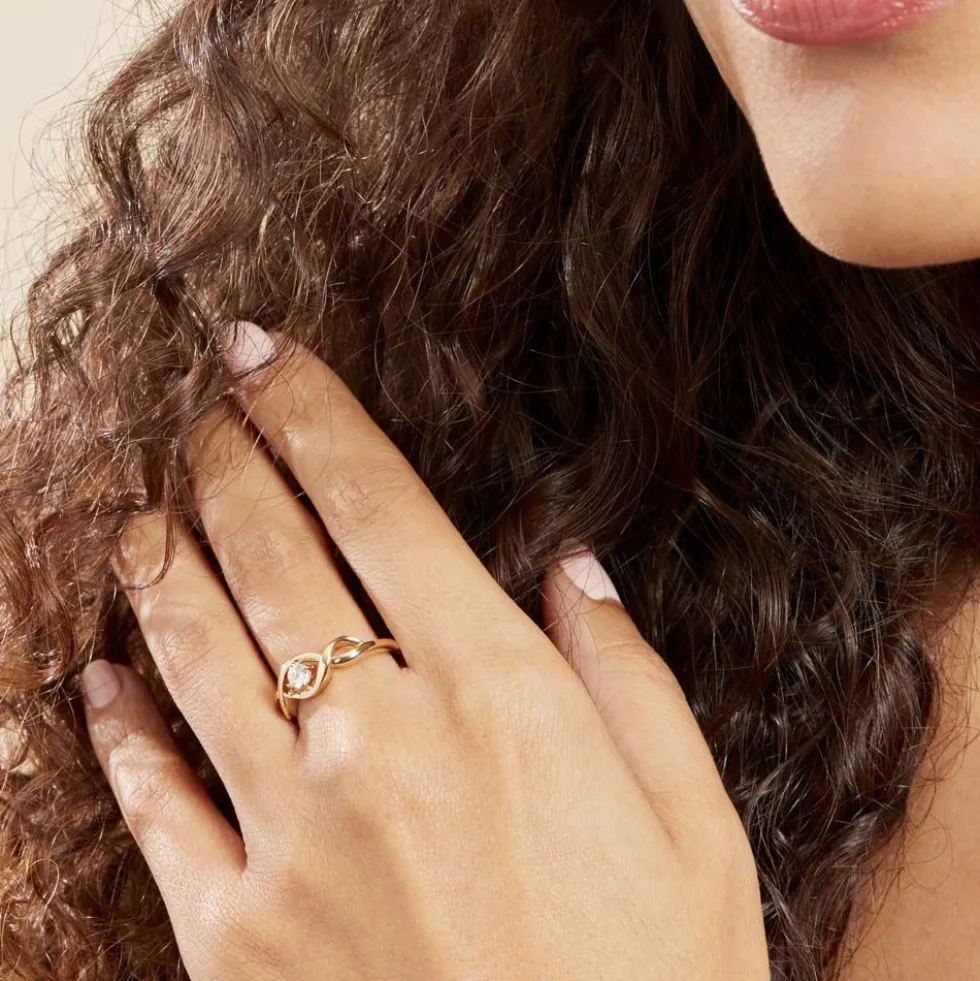 Bague Solitaire Jaume Plaqué Or Oxyde De Zirconium
