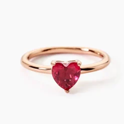 Bague Solitaire Kelvyn Argent Rose Oxyde De Zirconium