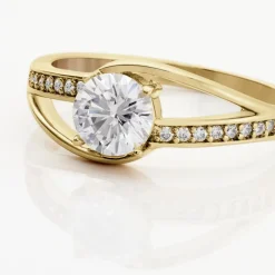 Bague Solitaire Khali Plaqué Or Jaune Oxyde De Zirconium