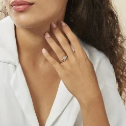 Bague Solitaire Khali Plaqué Or Jaune Oxyde De Zirconium