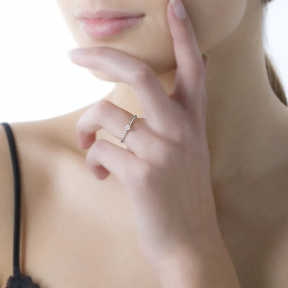 Bague Solitaire Liseline Or Blanc Diamant