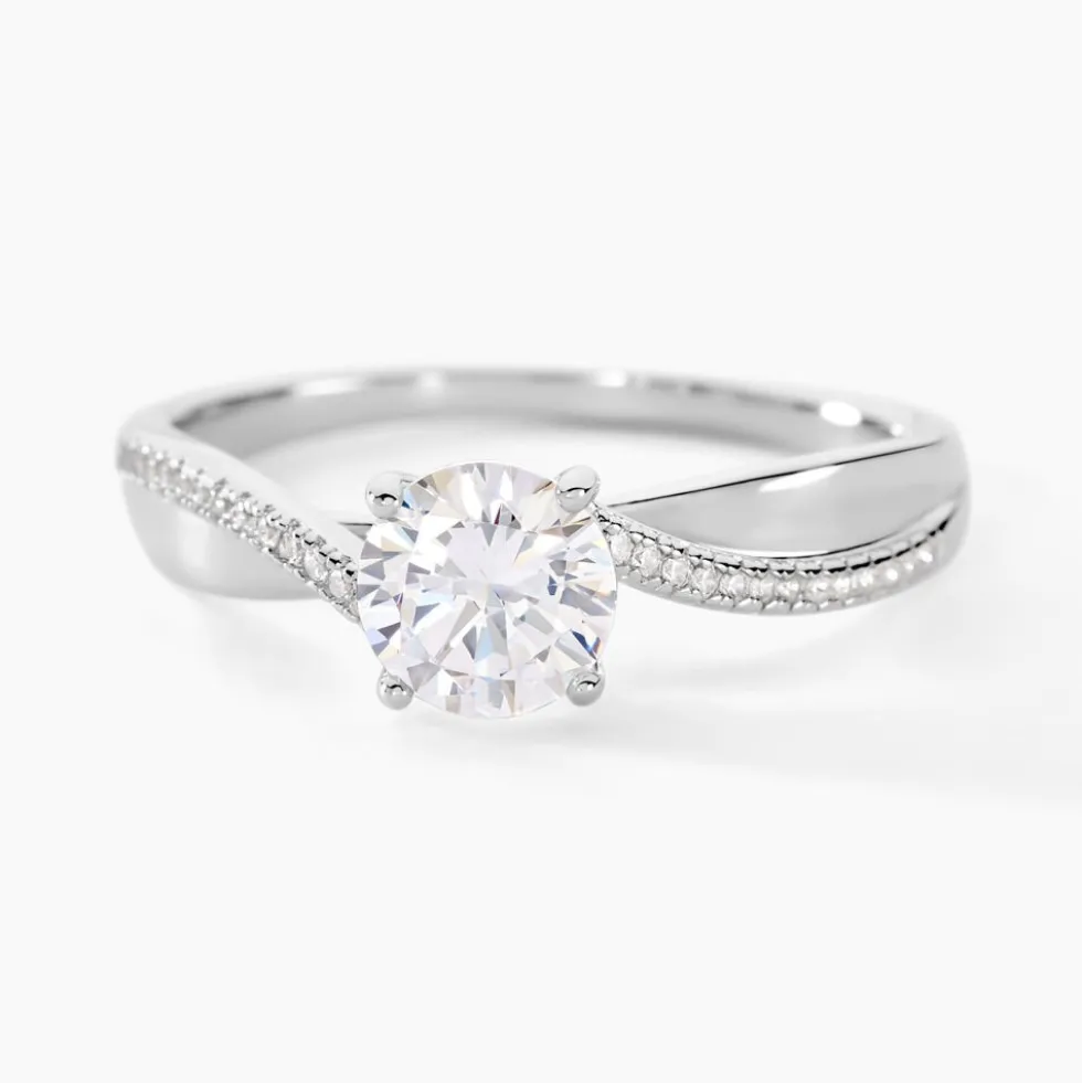 Bague Solitaire Maellyne Argent Blanc Oxyde De Zirconium