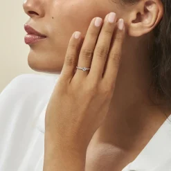 Bague Solitaire Mathylda Argent Blanc Oxyde De Zirconium