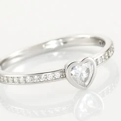 Bague Solitaire Mathylda Argent Blanc Oxyde De Zirconium