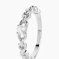 Bague Solitaire Moccus Argent Blanc Oxyde De Zirconium