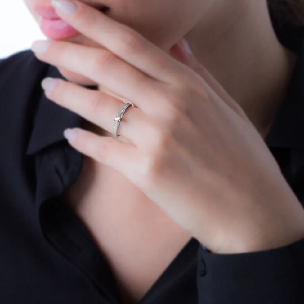 Bague Solitaire Morrigane Or Blanc Diamant