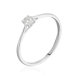 Bague Solitaire Or Blanc Solenia Diamant