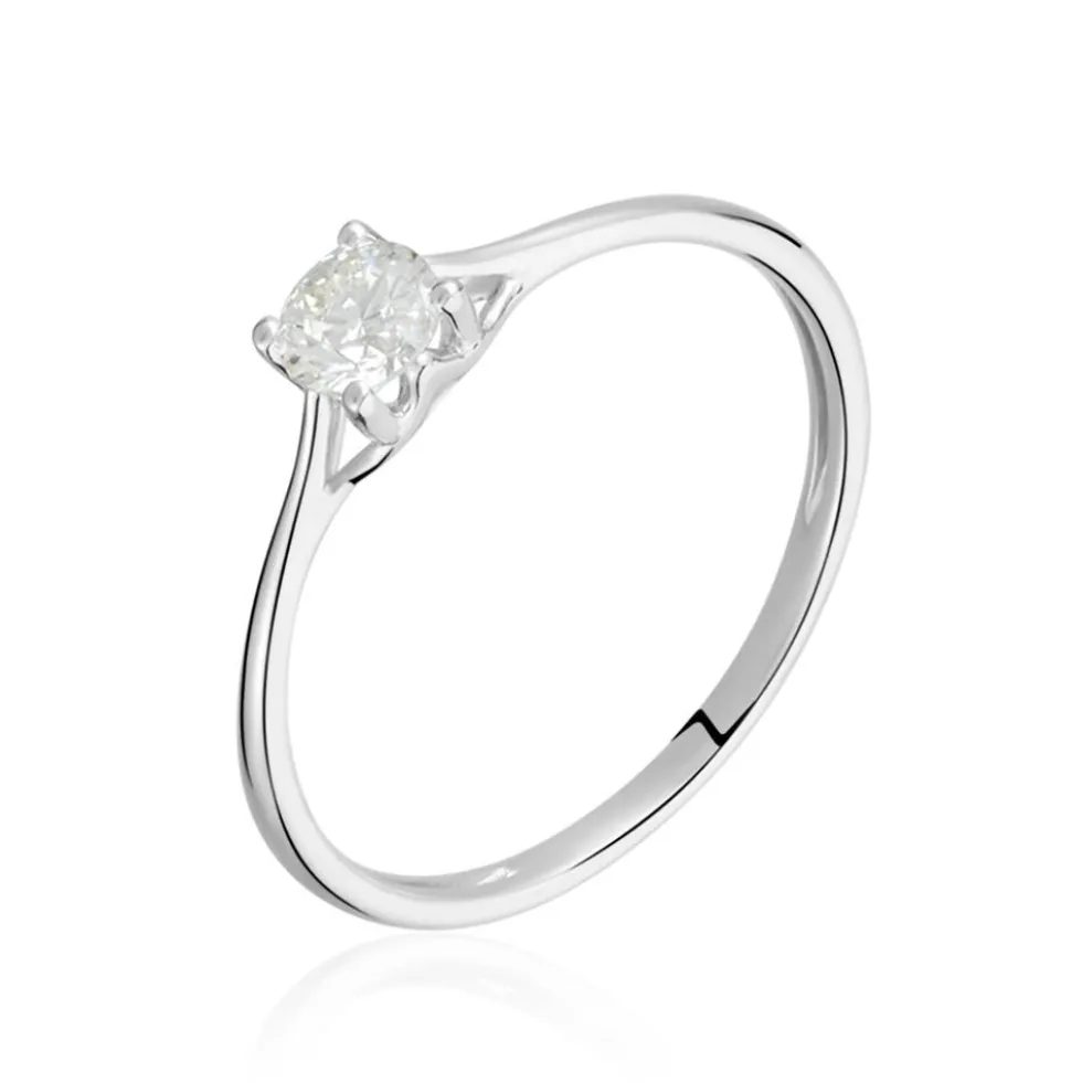 Bague Solitaire Or Blanc Solenia Diamant