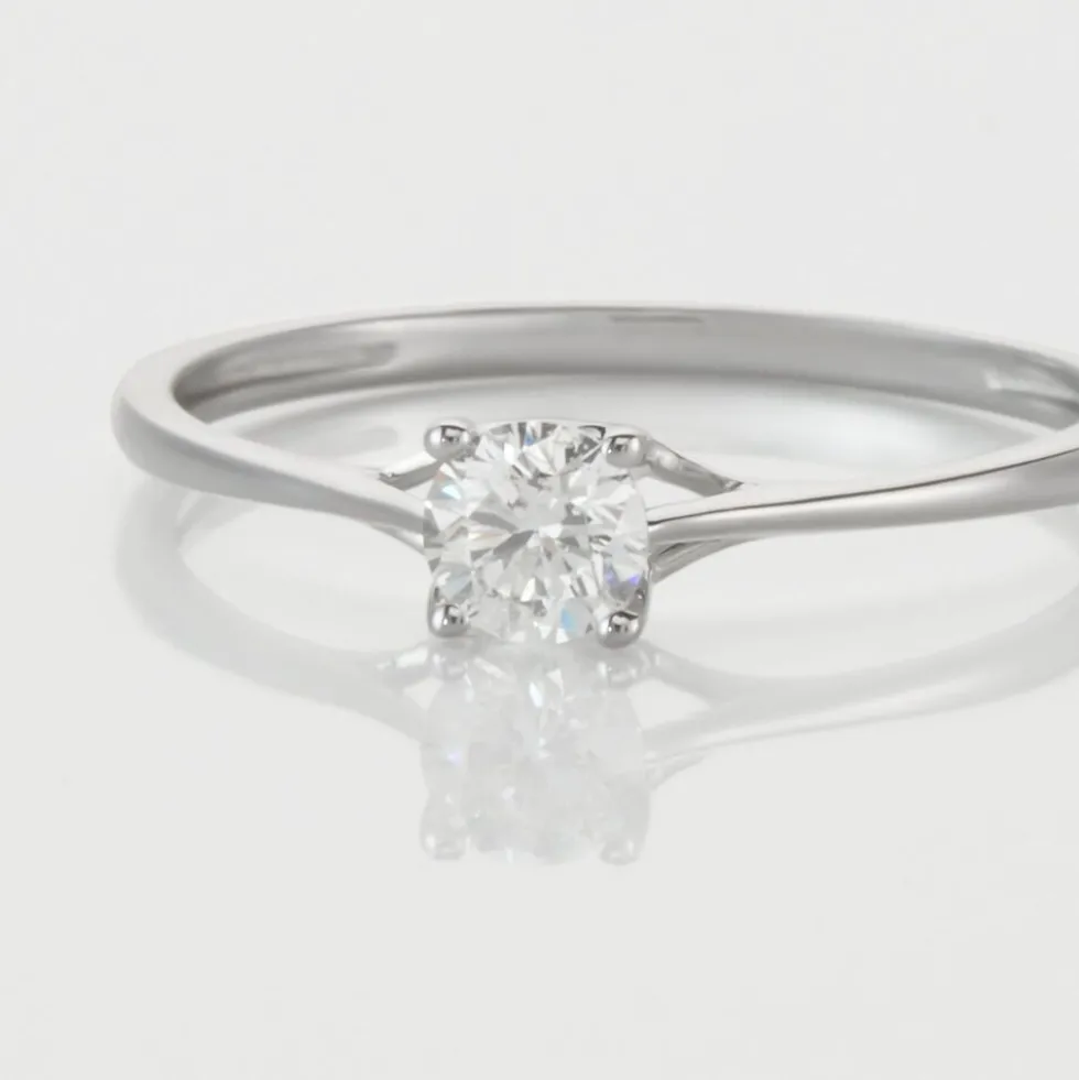 Bague Solitaire Or Blanc Solenia Diamant