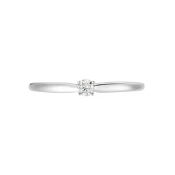 Bague Solitaire Or Blanc Flora Diamant