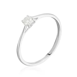 Bague Solitaire Or Blanc Solenia Diamant