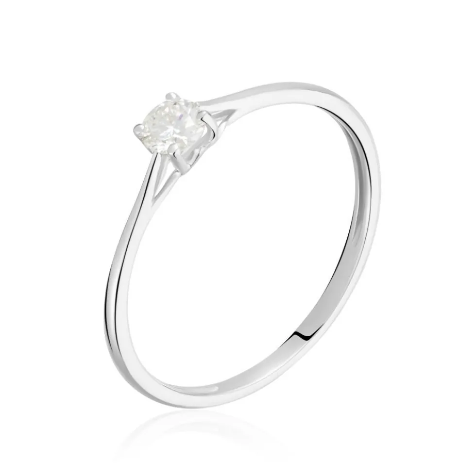 Bague Solitaire Or Blanc Solenia Diamant