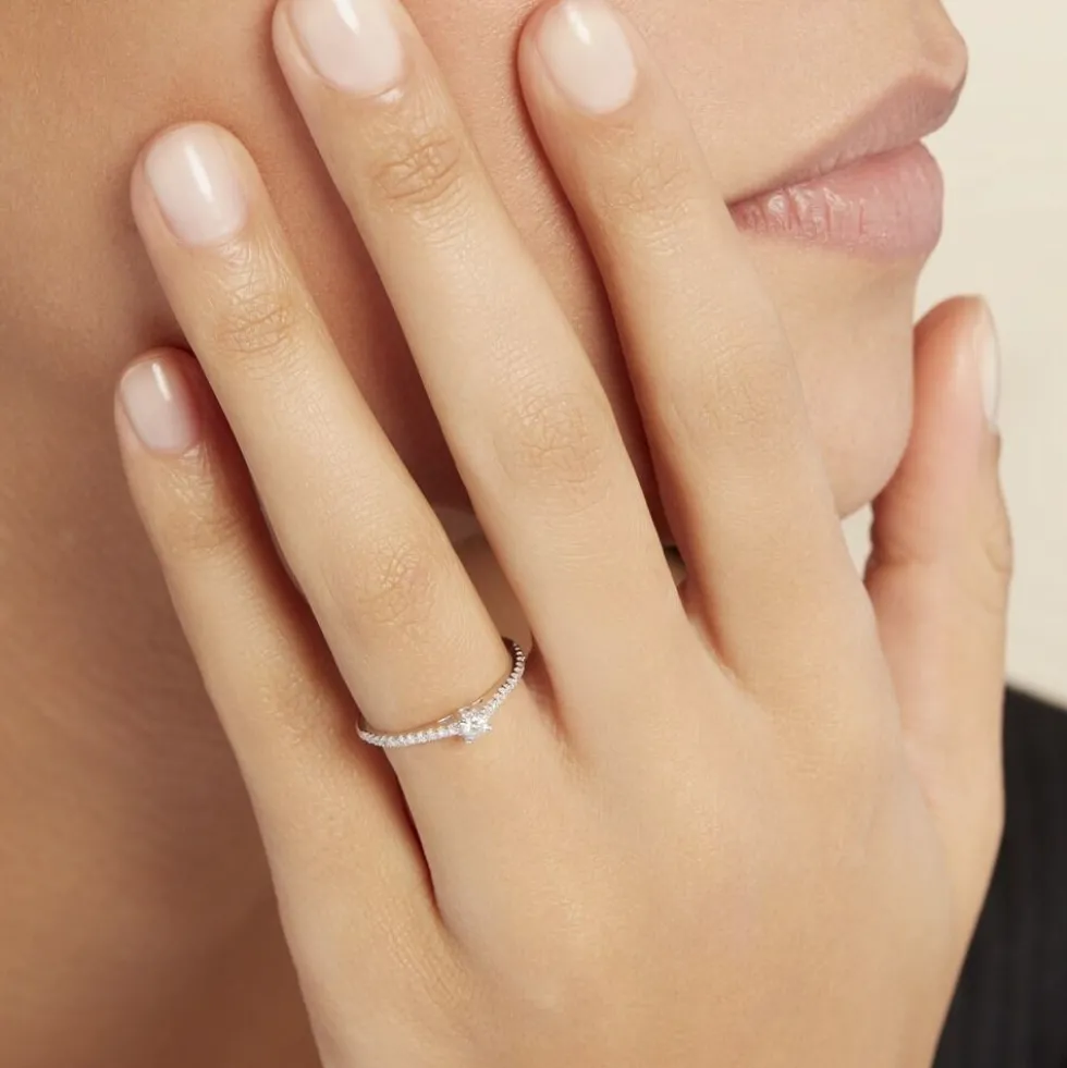 Bague Solitaire Or Blanc Nyala Diamants