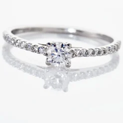 Bague Solitaire Or Blanc Nyala Diamants