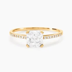 Bague Solitaire Or Jaune Beline Oxyde De Zirconium