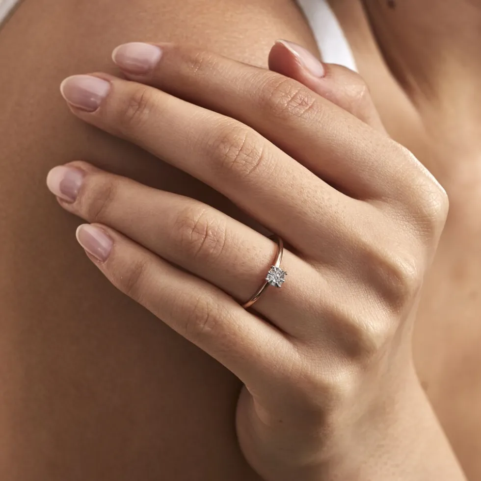 Bague Solitaire Or Rose Dream Diamants