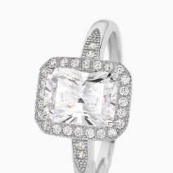 Bague Solitaire Pilar Argent Blanc Oxyde De Zirconium