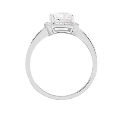 Bague Solitaire Pilar Argent Blanc Oxyde De Zirconium