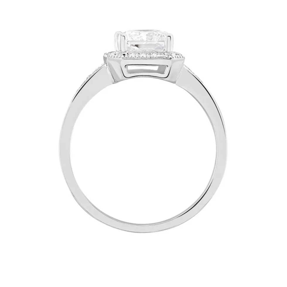 Bague Solitaire Pilar Argent Blanc Oxyde De Zirconium