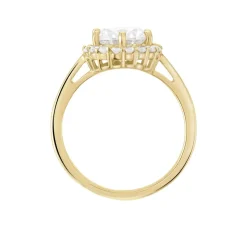 Bague Solitaire Plaqué Or Jaune Melva Oxyde De Zirconium
