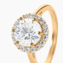 Bague Solitaire Plaqué Or Jaune Melva Oxyde De Zirconium