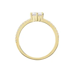 Bague Solitaire Plaqué Or Jaune Melaina Oxyde De Zirconium