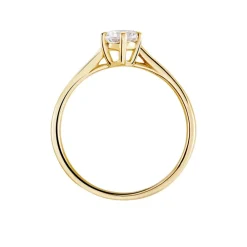 Bague Solitaire Plaqué Or Jaune Eulia Oxyde De Zirconium