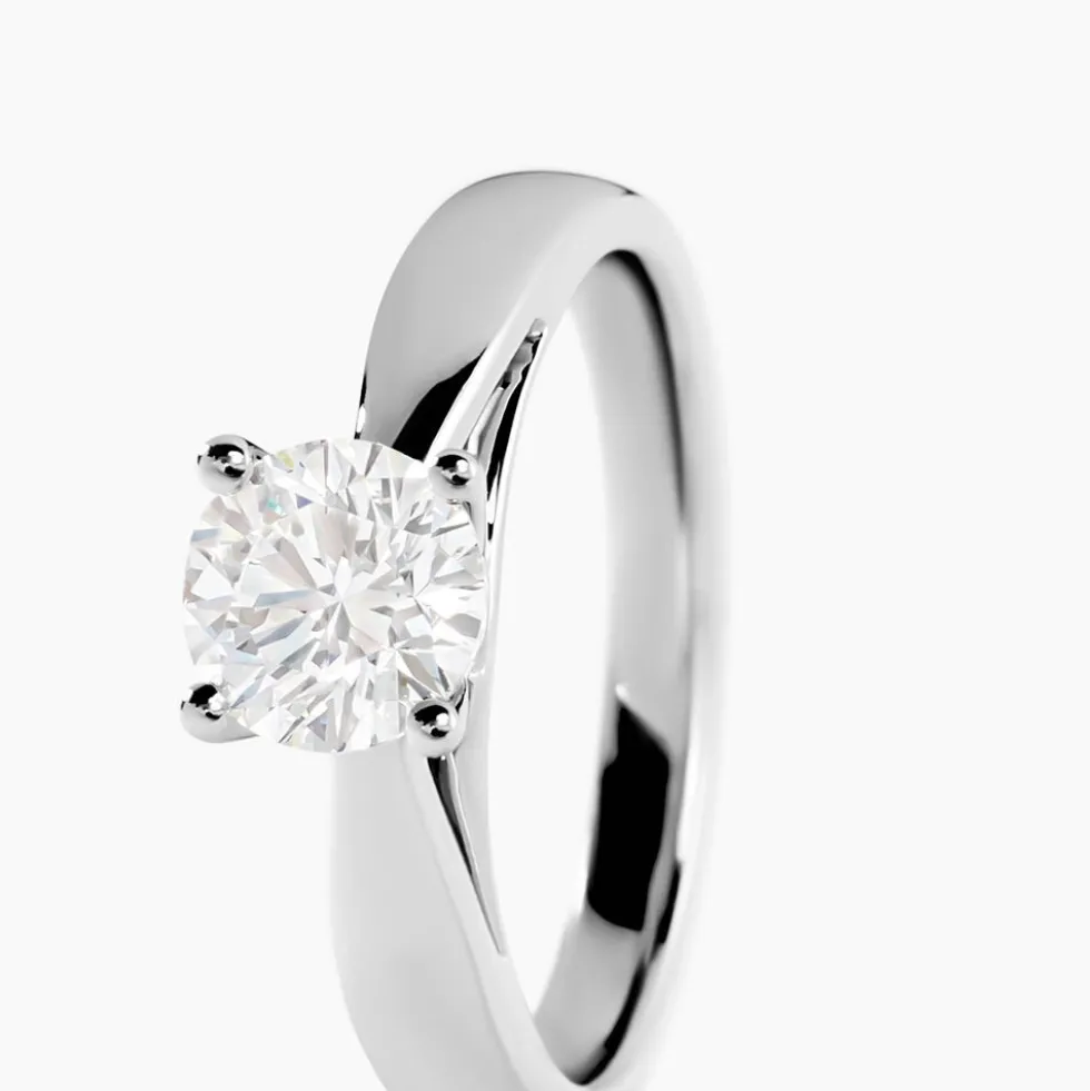 Bague Solitaire Platine Blanc Diamant