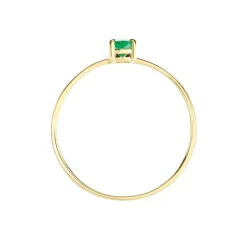 Bague Solitaire Pluie D'Eclat Or Jaune Emeraude