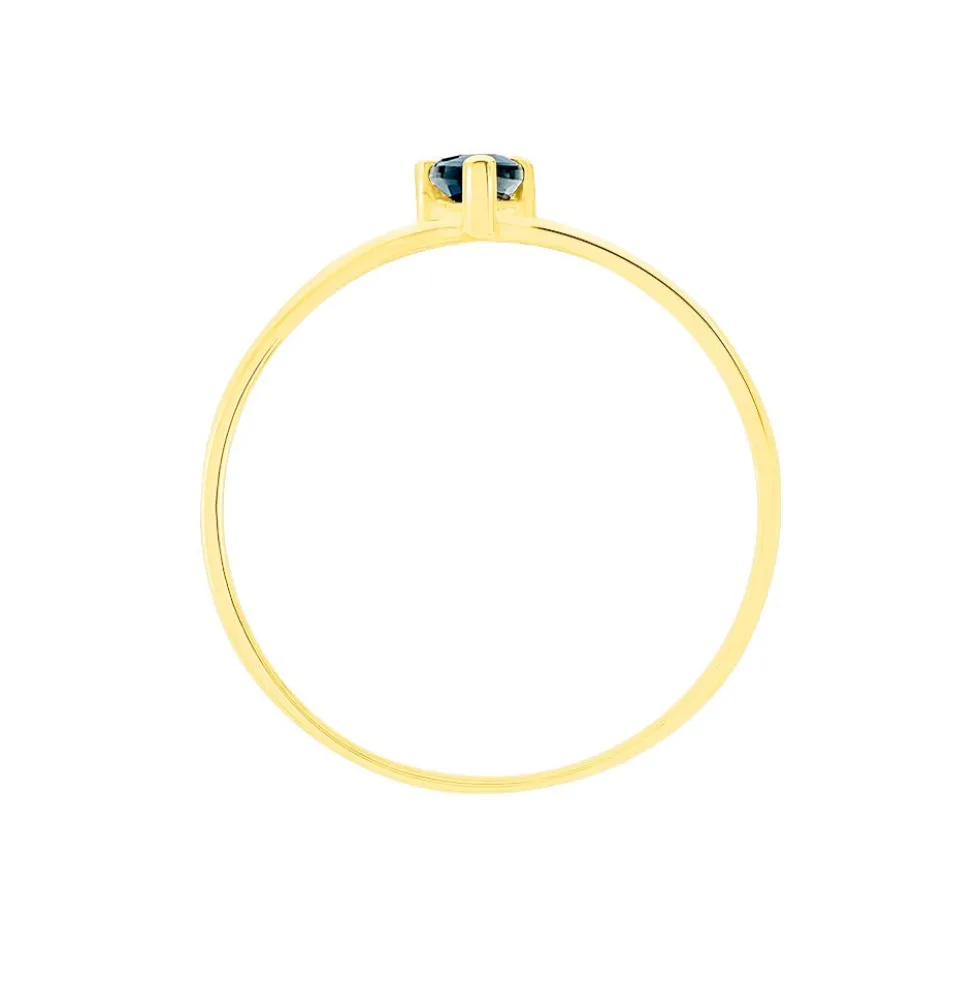 Bague Solitaire Pluie D'Eclat Or Jaune Saphir