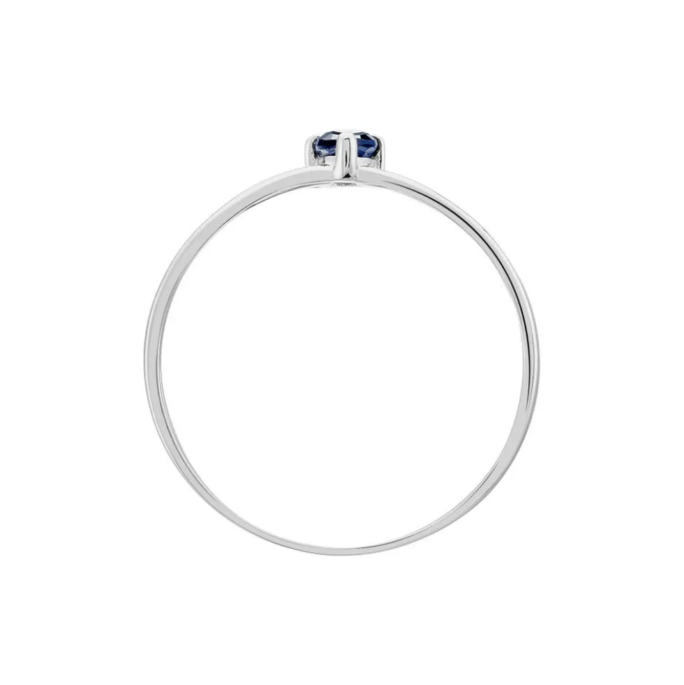 Bague Solitaire Pluie D'Eclat Or Blanc Saphir